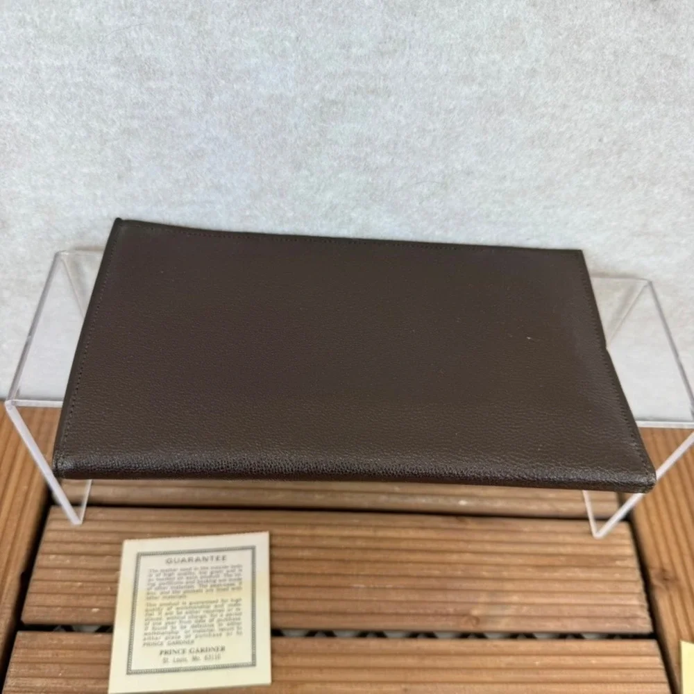 Vtg Prince Gardner Vintage Brown Morocco Leather Passport Travel Wallet